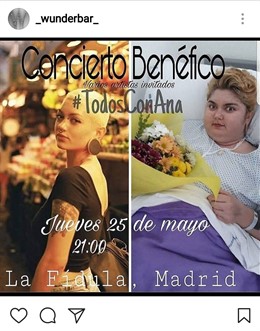 Concierto benéfico en apoyo de Ana.