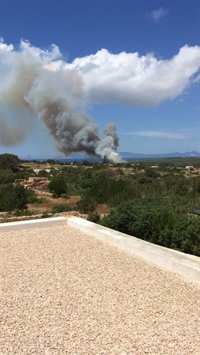 Declarado un incendio en Cala Saona, en Formentera