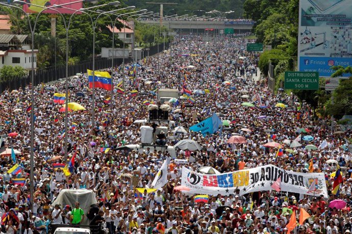 Manifestación de la oposición en Caracas