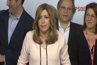 Susana Díaz, sin citar a Sánchez dice que arrimarán el hombro y estarán a disposición de lo que el PSOE necesite