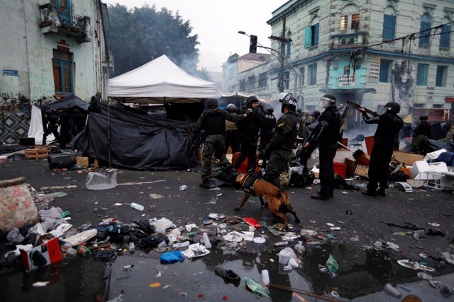 Macrooperación de la Policía de Brasil en 'Cracolandia', en Sao Paulo