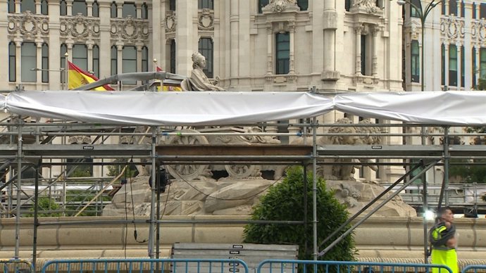 Cibeles se prepara para recibir al Real Madrid