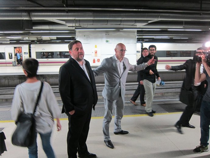 O.Junqueras i R.Romeva posen rumb a Madrid en l'AVE
