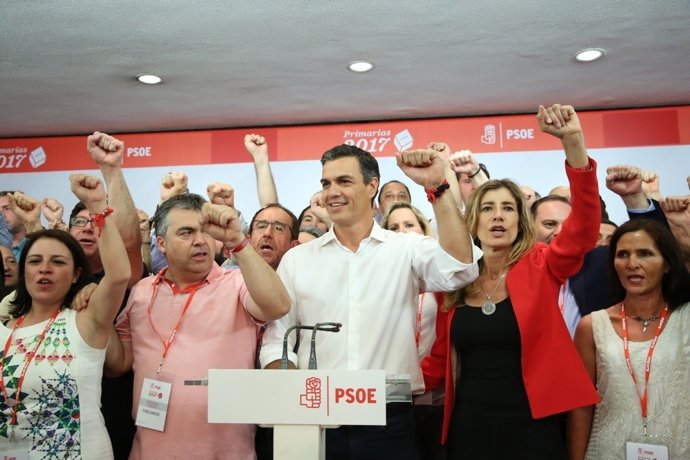 Intervención de Pedro Sánchez tras ganar las primarias
