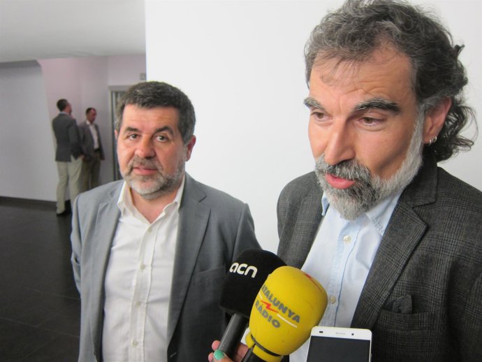 El president de l'ANC, Jordi Sànchez, i el d'Òmnium, Jordi Cuixart