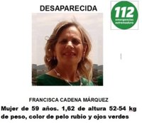 La Guardia Civil descarta de momento la intervención de la UCO en la desaparición de Francisca Cadenas
