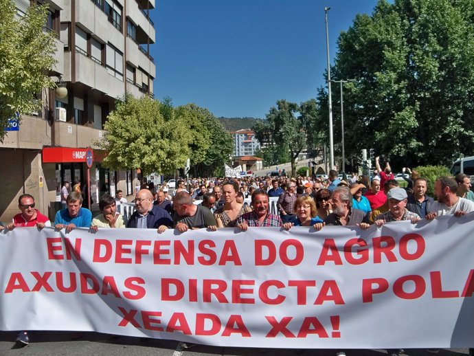 Protesta en Ourense para reclamar ayudas por las heladas