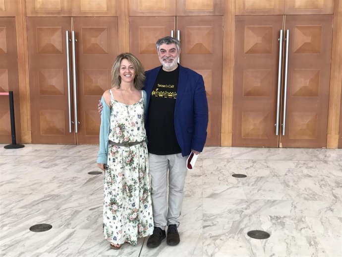 El dtor.Artístico del TNC X.Albertí y la dtora.Ejecutiva Mònica Campos