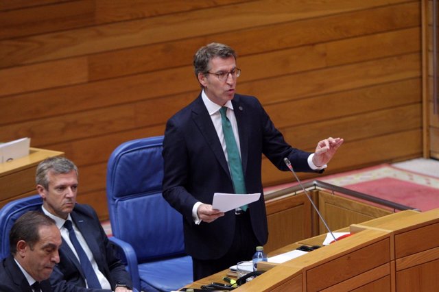 Alberto Núñez Feijóo en el pleno del Parlamento de Galicia