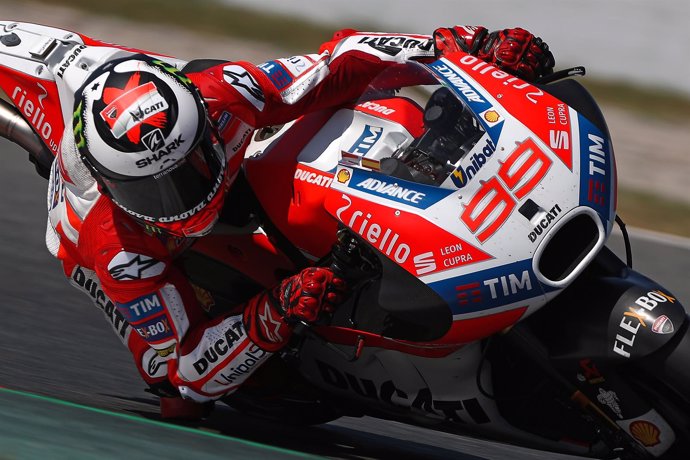 Jorge Lorenzo en un test privado en Barcelona