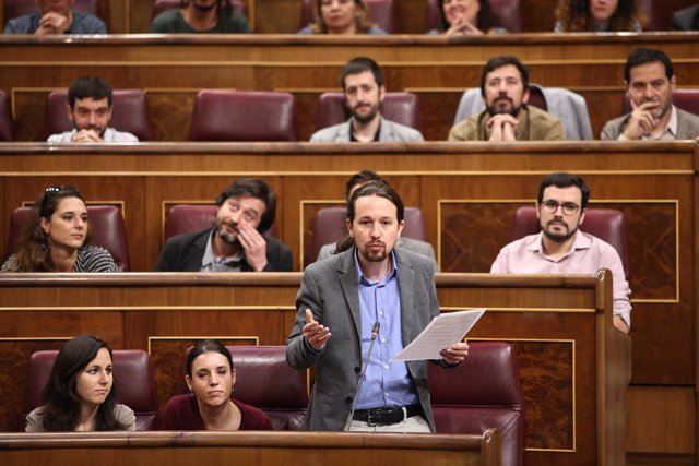 Pablo Iglesias en la sesión de control al Gobierno en el Congreso