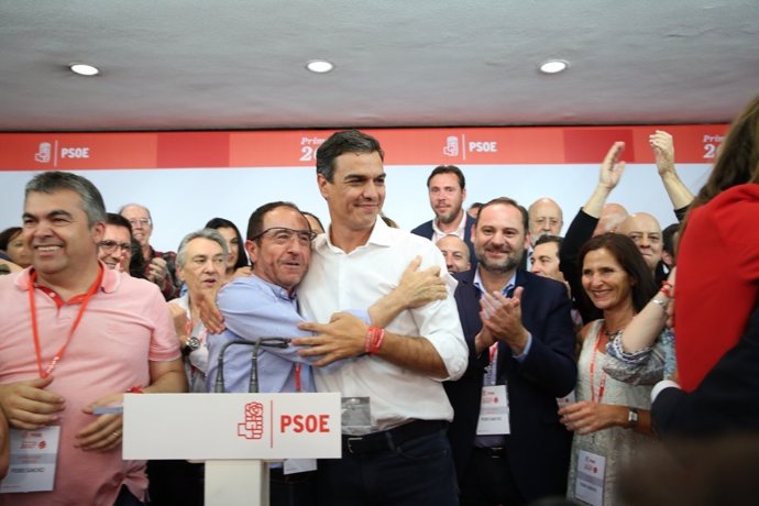 Intervención de Pedro Sánchez tres ganar les primaries