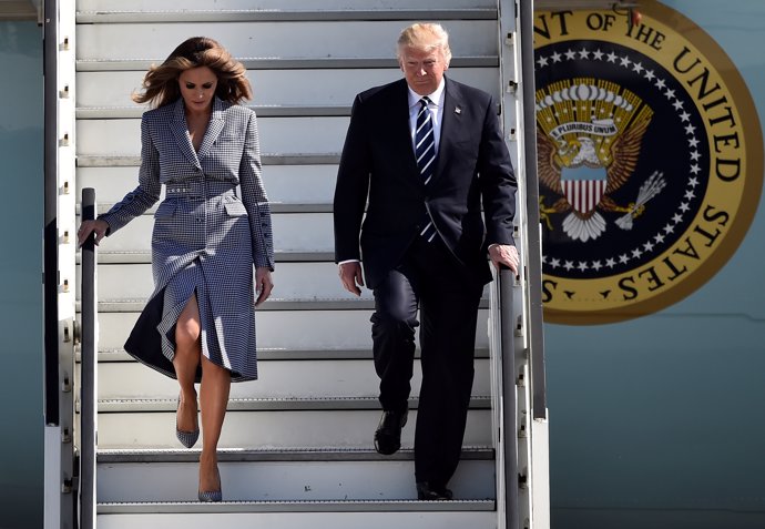 Donald Trump y Melania Trump llegan a Bruselas