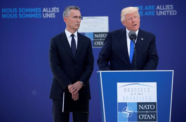 Donald Trump y Jens Stoltenberg