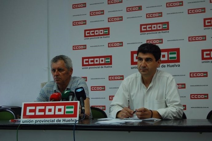 El secretario general de CCOO, Emilio Fernández, y David Díaz.