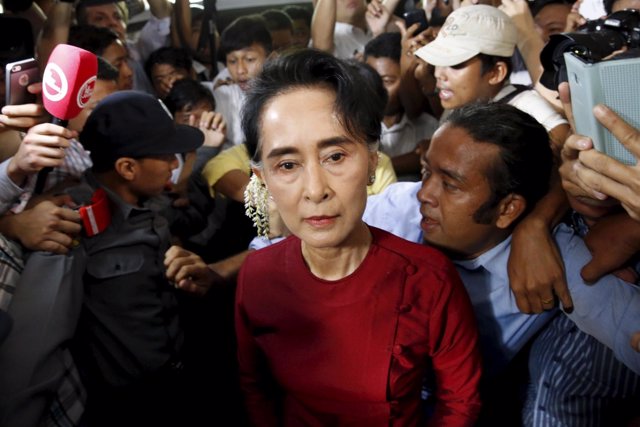 Aung San Suu Kyi en la elecciones de Birmania