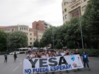 Una manifestación reclama en Pamplona la "paralización" del recrecimiento de Yesa