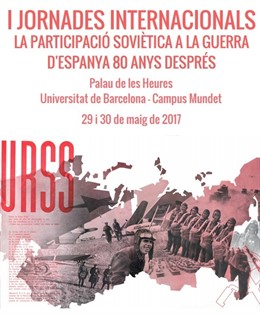 Cartel de las Jornadas sobre la participación soviètica en la Guerra Civil.