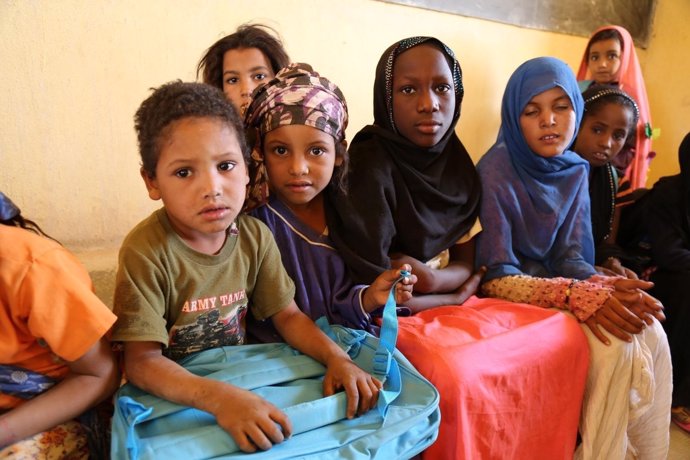 Niños en una escuela en Kidal, Malí