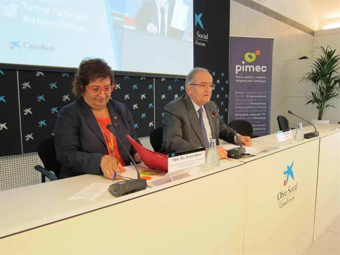 Dolors Bassa y Josep González, en la jornada