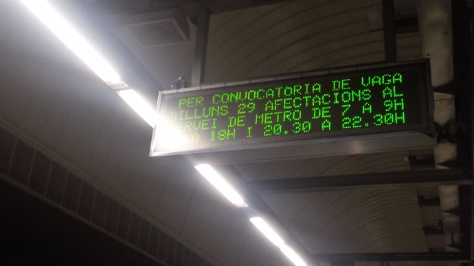 El metro de Barcelona registrará una nueva jornada de huelga este lunes