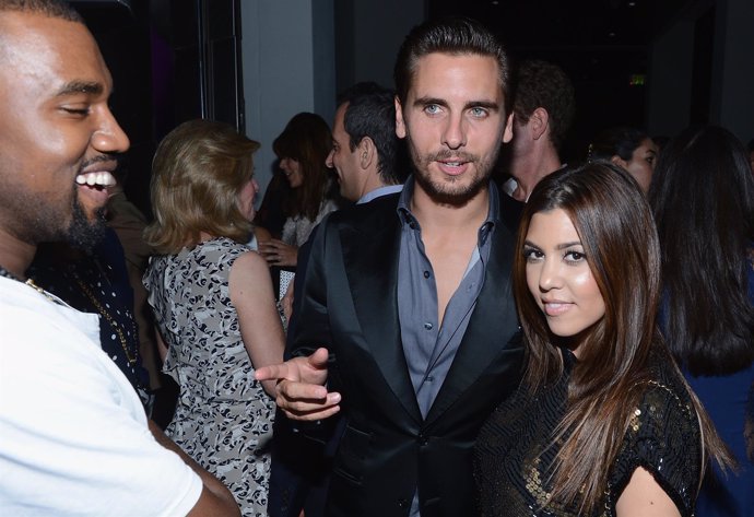 Scott Disick, Kourtney Kardashian y Kanye West