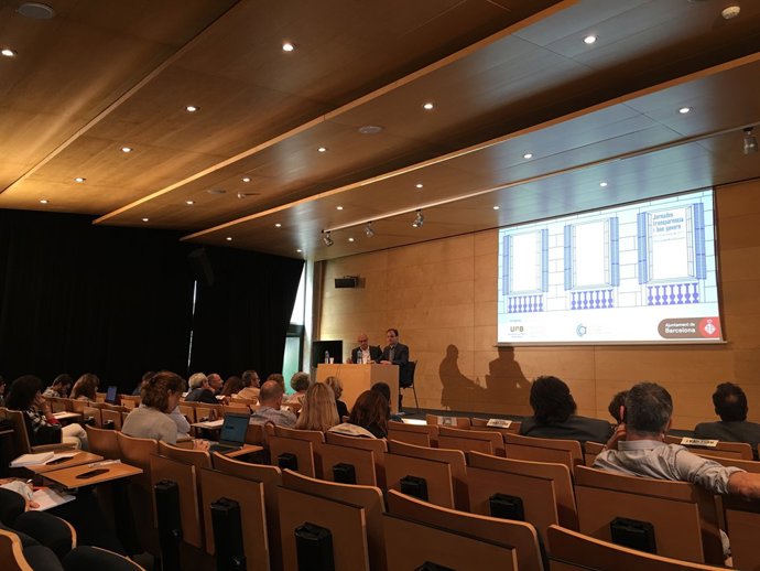 Raül Romeva i Jaume Asens en els Jornades Transparència de l'Ajuntament