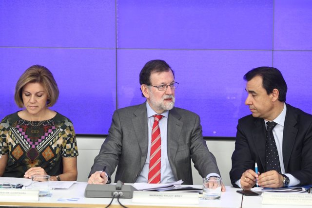 Rajoy, Cospedal y Martínez Maíllo en la reunión del Comité Ejecutivo del PP