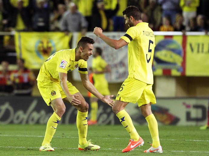 Musacchio celebra el gol del Villarreral
