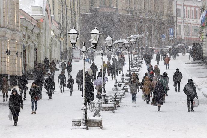 Moscú, nevada, nieve.