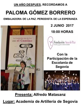 Paloma Gómez Borrero, durante un acto en Segovia. 