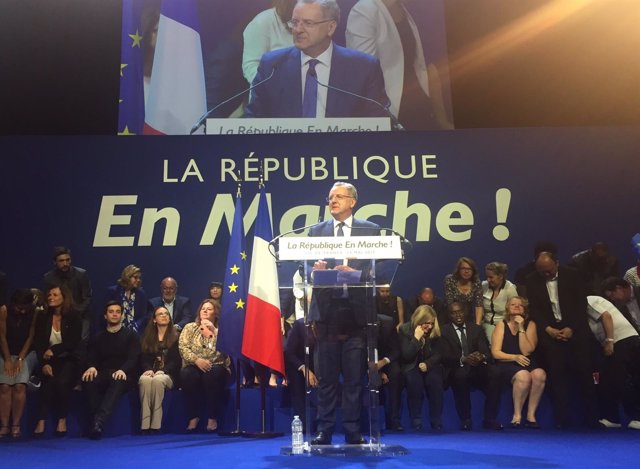 Richard Ferrand, ministro de Cohesión Territorial, en campaña con ¡En Marcha!