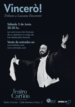 Cartel del concierto de homenaje a Pavarotti. 