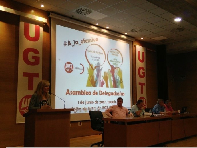 Carmen Castilla, en la sede de UGT