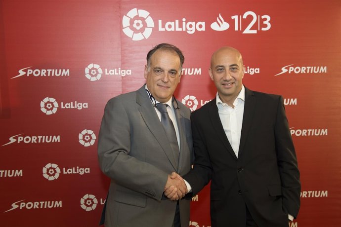 Javier Tebas, presidente de LaLiga en un acto de Sportium 