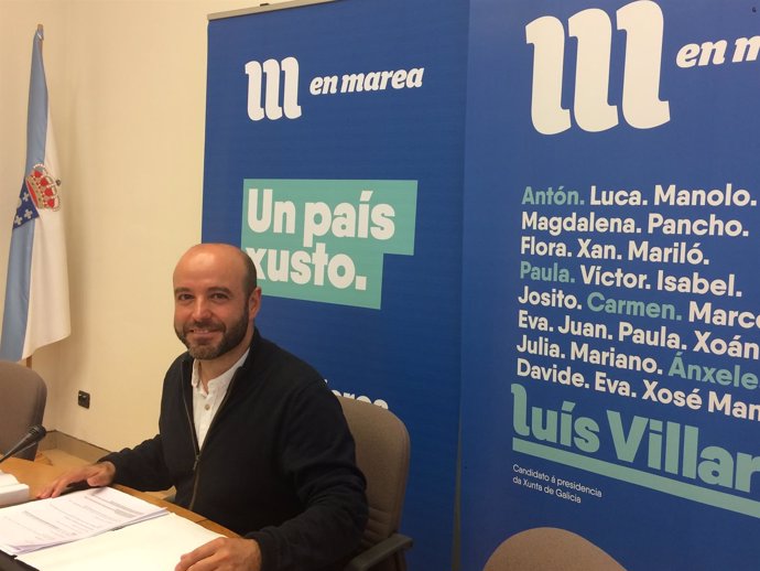 El portavoz de En Marea, Luís Villares, en rueda de prensa