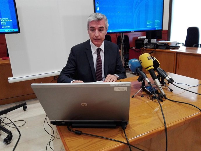 El presidente de la Audiencia de Barcelona, Antonio Recio, en rueda de prensa 