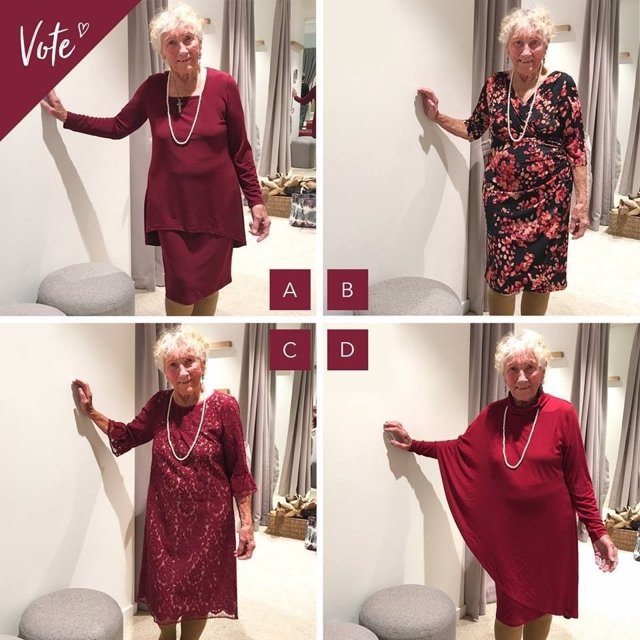 Ayuda a elegir el vestido de novia de esta mujer de 93 años
