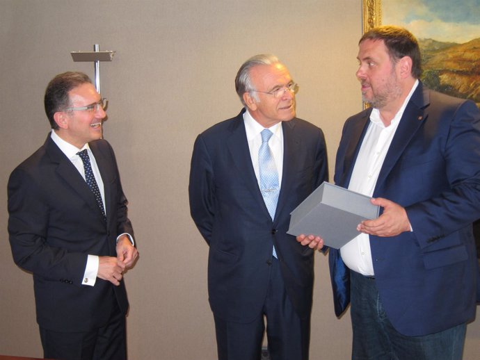 Jaume Giró, Isidre Fainé (Fundació La Caixa, Caixabank), vicepte.Oriol Junqueras