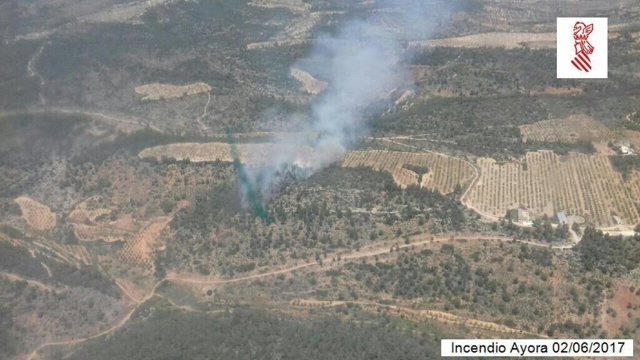 Imagen aérea del fuego