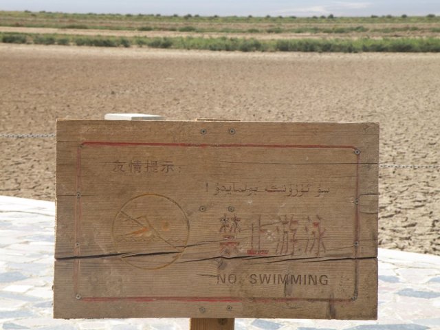 El reseco lago Trufan en China