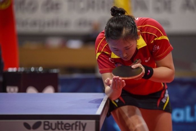 La española María Xiao, jugadora de tenis de mesa