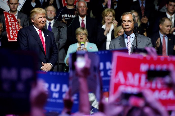 Donald Trump y Nigel Farage en un acto electoral