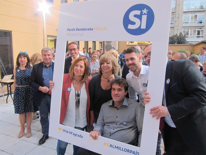 Els membres del PDeCAT M.Candini, M.Borràs, D.Bonvehí, F.Mateu i X.Tomàs