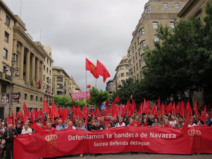 Manifestación en Pamplona "en defensa de la bandera de Navarra"