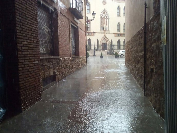 Tormenta este sábado en la capital turolense.