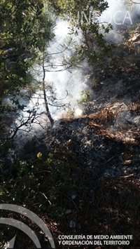 Controlado el incendio en las faldas de El Yelmo en Segura de la Sierra