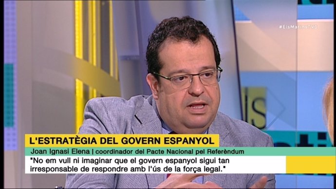 El coordinador del Pacte pel Referèndum, Joan Ignasi Elena, en TV3