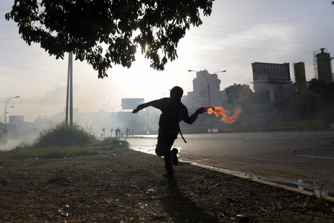 Manifestación opositora en Venezuela