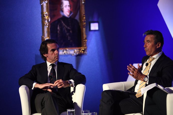 Rasmussen y José María Aznar en la apertura de la II Semana Atlántica
